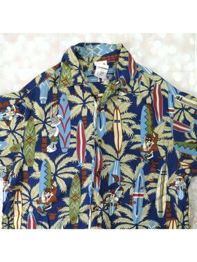 Warner Brothers Tasmanian Devil Surf Short Sleeve Shirt, Men's Small